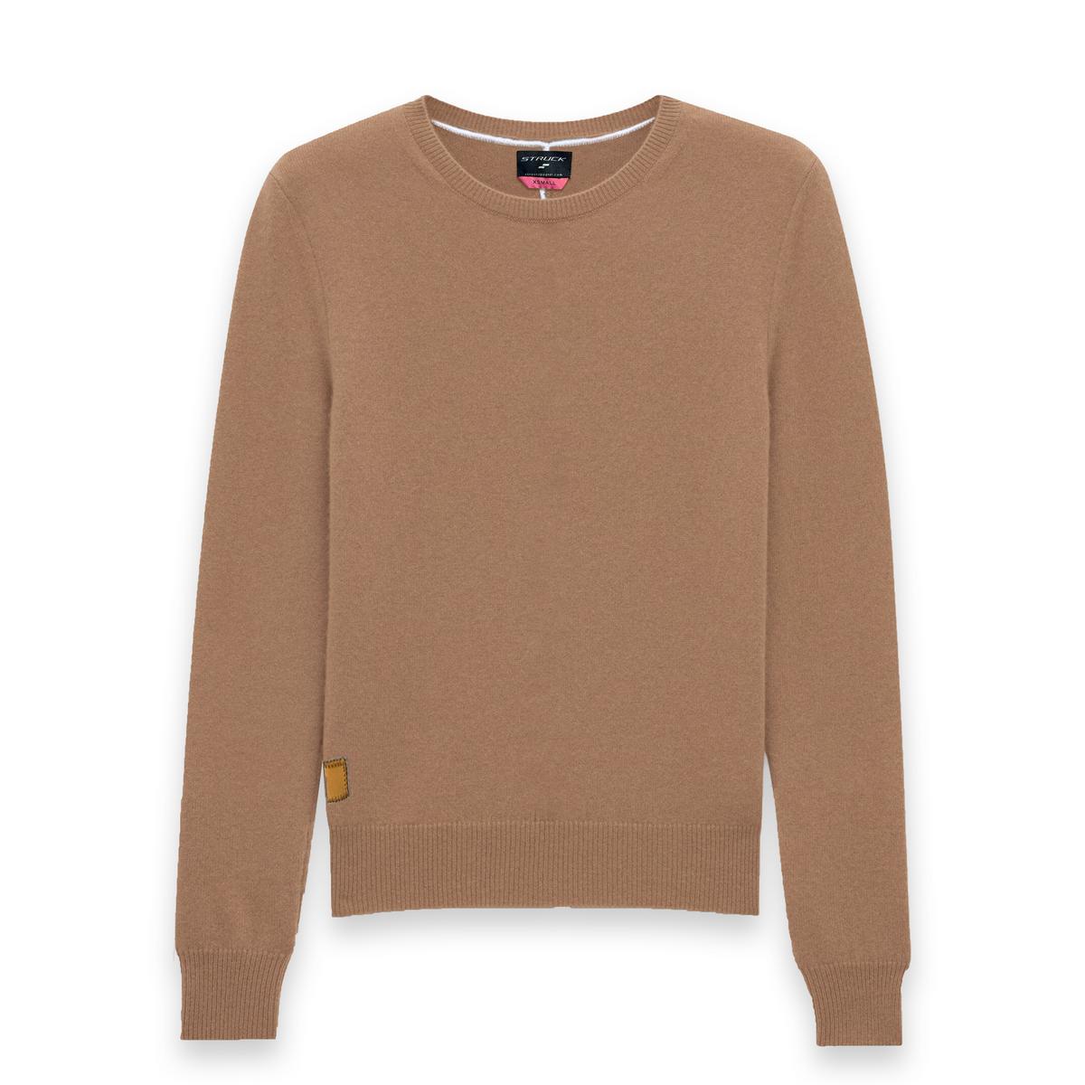 Cashmere Blend Crewneck Sweater: Caramel